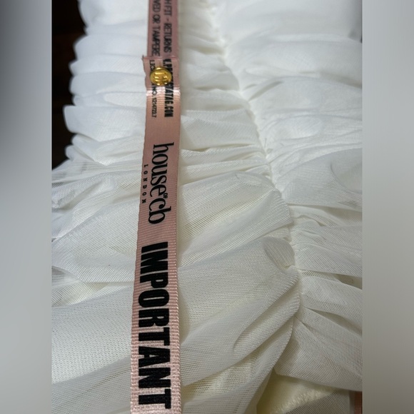 house of cb ALEXIA White Ruched Midi Dress - Picture 6 of 10